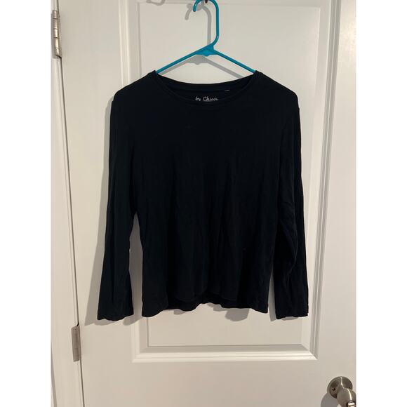 Chico's Tops - Chico’s Black 100% Cotton Long Sleeve Top – Size 1 (US M/8-10)